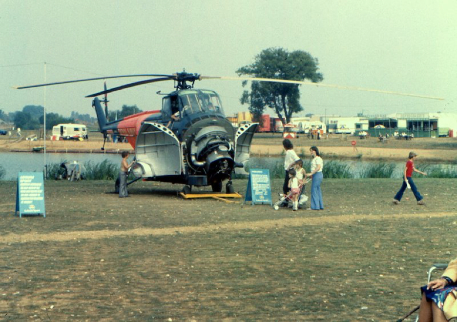 September 1st 1975, an early capture at Thorpe Park with this Royal Navy Westland helicopter on show.