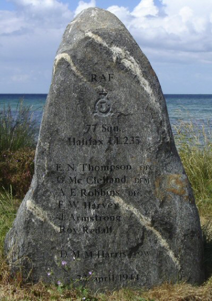 2b Memorial stone to the crew, near the crash site.