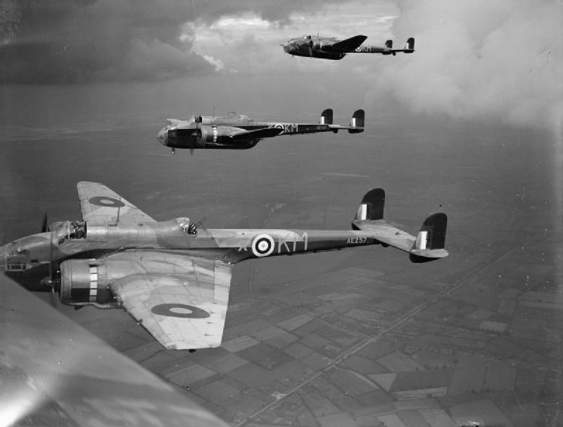 1 Hampdens of No 44 Squadron on a practice flight,   September   1941.