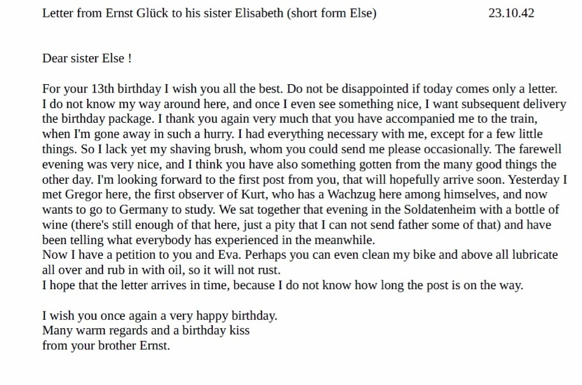 filename*0=(2) Letter from Ernst Cluck to his sister Else   23-10-1942..